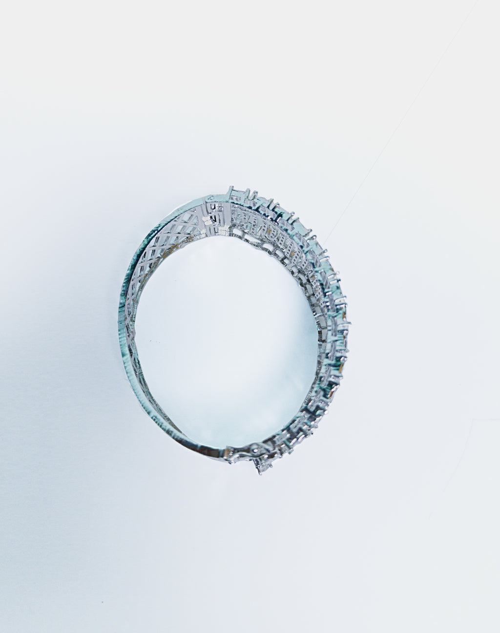 ALOMIQ 6A Grade American Diamond (CZ) Silver-Plated Tennis Bracelet for Women | Luxury White CZ Bracelet | Brass Party Wear Jewellery