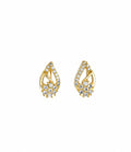 ALOMIQ Luxury Crystal Floral Stud Earrings for Women | Gold Plated Designer Earrings
