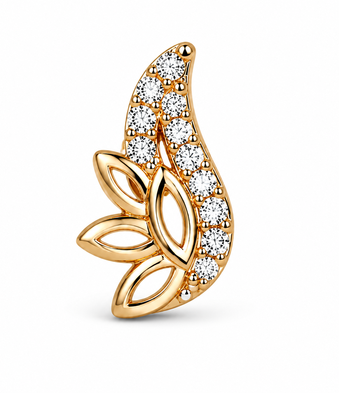 ALOMIQ Luxury Crystal Floral Stud Earrings for Women | Gold Plated Designer Earrings