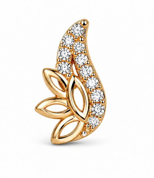 ALOMIQ Luxury Crystal Floral Stud Earrings for Women | Gold Plated Designer Earrings