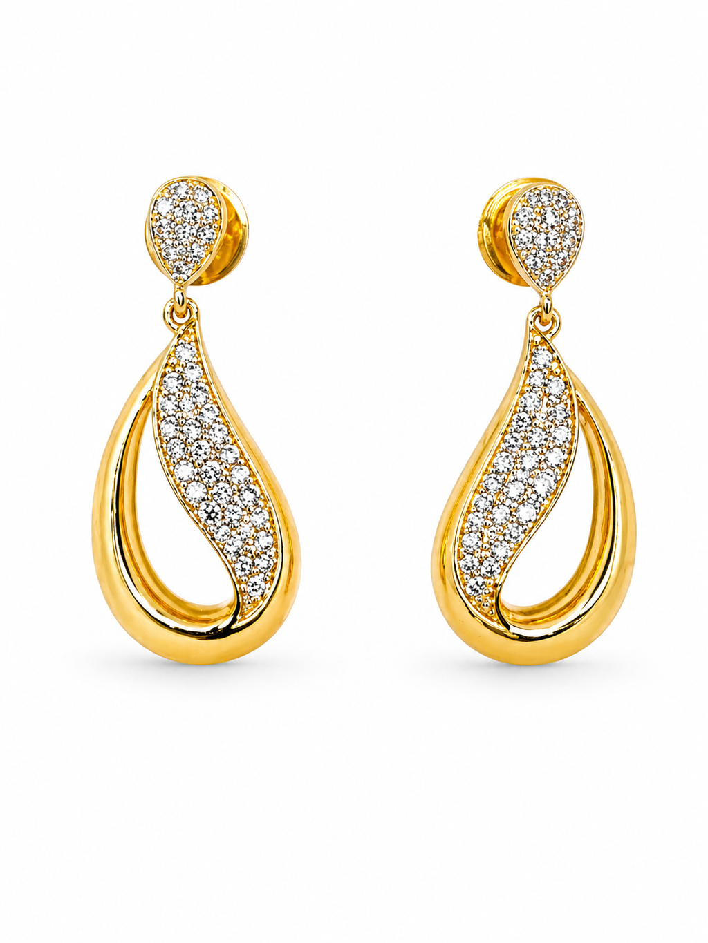 Royal Crystal Teardrop Earrings – Gold Plated Luxury Earrings for Women