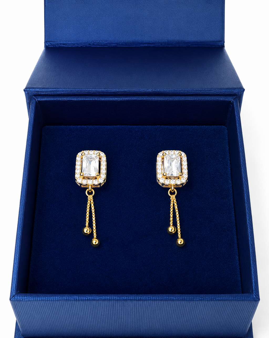 ALOMIQ Luxury Crystal Tassel Drop Earrings for Women | Gold Plated Statement Earrings