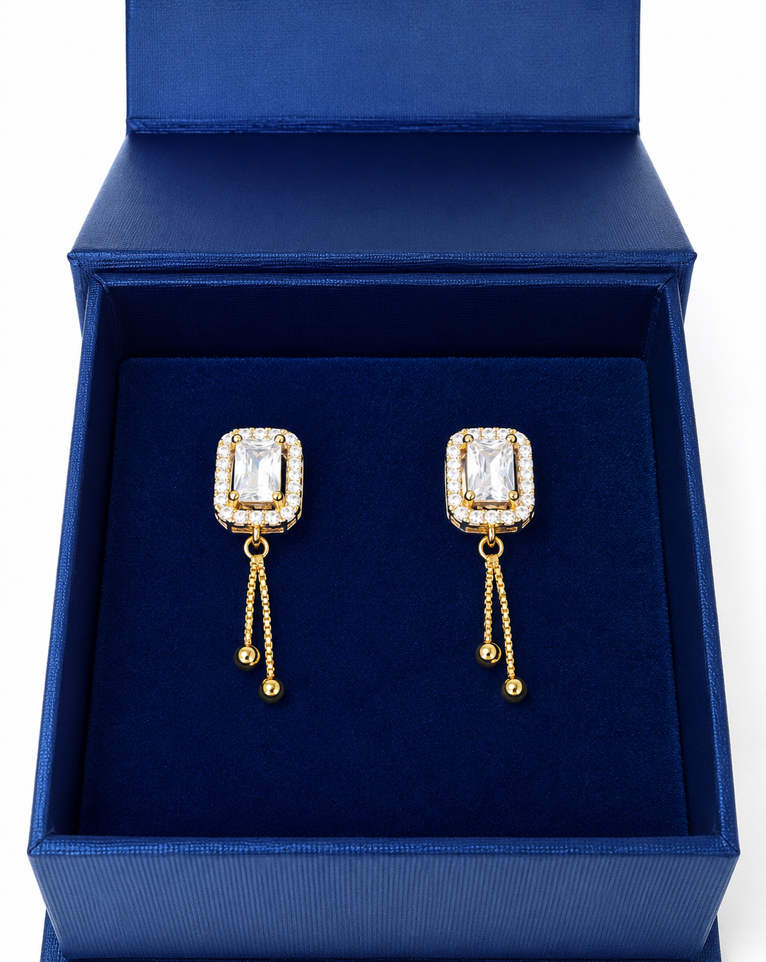 ALOMIQ Luxury Crystal Tassel Drop Earrings for Women | Gold Plated Statement Earrings