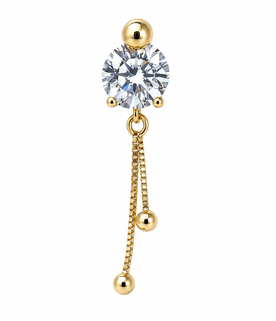 ALOMIQ Royal Solitaire Crystal Tassel Earrings | Elegant Party Wear Earrings