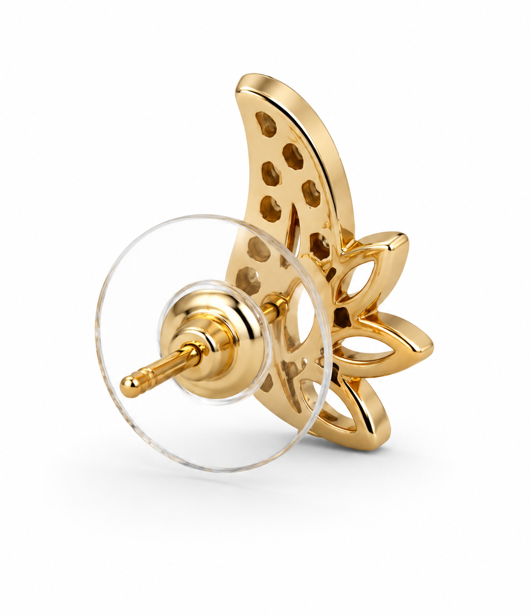 ALOMIQ Luxury Crystal Floral Stud Earrings for Women | Gold Plated Designer Earrings