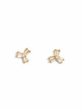 Gold Plated Crystal Ear Stud | Elegant Geometric Ear Drop for Women & Girls