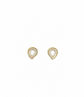 ALOMIQ Crystal Teardrop Stud Earrings for Women | Gold Plated Minimalist Earrings