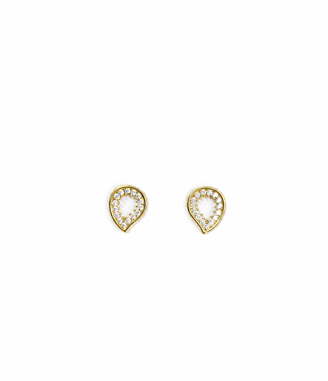 ALOMIQ Crystal Teardrop Stud Earrings for Women | Gold Plated Minimalist Earrings