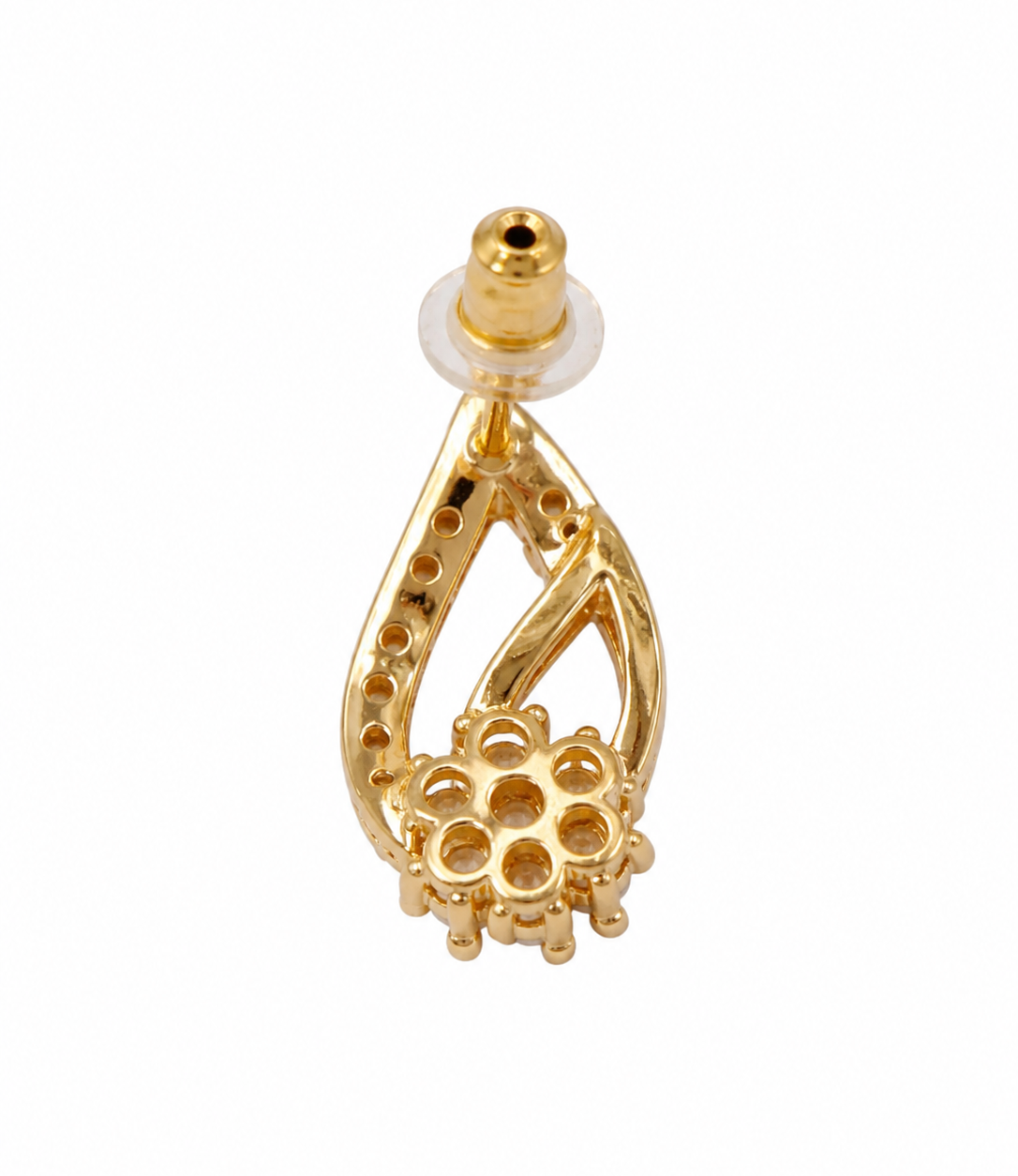 ALOMIQ Luxury Crystal Floral Stud Earrings for Women | Gold Plated Designer Earrings