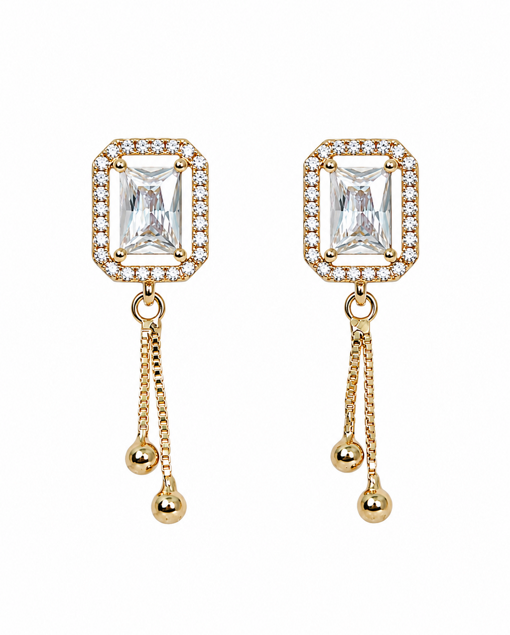 ALOMIQ Luxury Crystal Tassel Drop Earrings for Women | Gold Plated Statement Earrings