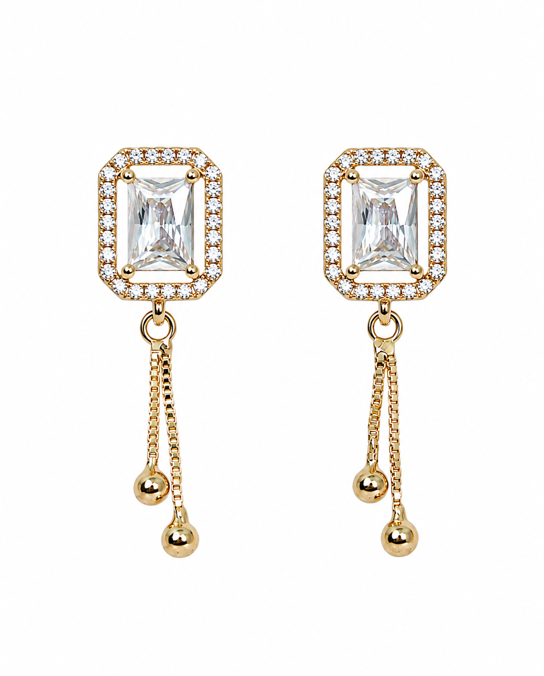 ALOMIQ Luxury Crystal Tassel Drop Earrings for Women | Gold Plated Statement Earrings