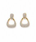 ALOMIQ Luxury Crystal Geometric Stud Earrings for Women | Gold Plated Designer Earrings